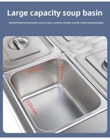 Bain-marie électrique de haute qualité en acier inoxydable à 6 bacs, chauffe-aliments pour comptoir de restaurant, réchauffeur d'ingrédients pour hôtels et restaurants