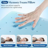 Oreiller mince de 2,75 pouces pour le soutien du cou, idéal pour les dormeurs sur le ventre et le dos, ultra-plat en fibre de polyester, pour un sommeil réparateur, qualité hôtelière