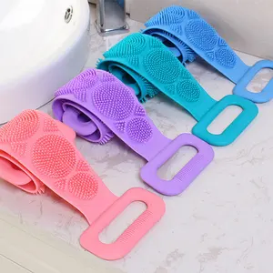High Quality Back Scrubber Double-Sided Silicone Bath Body Skin Care Massage Cleaning Brush For Shower Rubbing Exfoliating