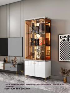 <span class=keywords><strong>Meuble</strong></span> de salon en bambou avec porte en verre, armoire à <span class=keywords><strong>vin</strong></span> avec roulettes, <span class=keywords><strong>meuble</strong></span> de rangement mural, petit rangement manuel, rouge 2024 - Product Image 5