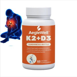 Capsule personalizzate con etichetta vitamina D3 5000iu + K2 Mk7 promuovono la salute K2 D3 integratore vitaminico 60 capsule - Product Image 1