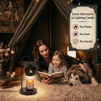 Totenkopf-förmige Kerzenwärmer-Lampe mit 4-stufigem Dimmer und 2-8 Stunden Timer für Gothic Halloween Heimdekoration