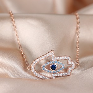 Collier ras de cou pour femme en argent sterling fin plaqué or rose avec pendentif en zircon, design de charme européen - Cadeau - Product Image 5