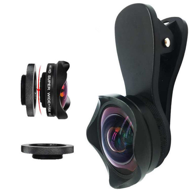 Pentax-Compatible 15x Macro Wide-Angle Glass Lens for TikTok Video Shooting Distortion-Free Mobile Phone External Camera Live