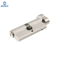 Cylindre de serrure en laiton ignifuge durable sans clé avec bouton pour salle de bain