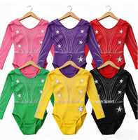 Magnifique justaucorps de gymnastique sans manches rouge orné de strass mystiques en spandex pour filles, ensemble de danse et d'entraînement