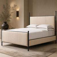 Maßgefertigtes Modernes Designer-Lederbett mit Schwarzem Holzrahmen Anpassbare Kopfteil-Länge und -Breite für Private Villen