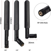 Antena WIFI de Goma Negra de 2.4-2.5GHz 3G con Conector SMA Macho para Router WLAN, Antena Wifi de Largo Alcance