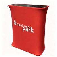 Tables promotionnelles en aluminium sur mesure avec tissu tendu et rétroéclairage LED, comptoirs d'accueil portables lumineux