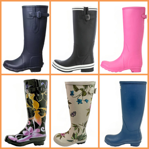 Bottes <span class=keywords><strong>de</strong></span> <span class=keywords><strong>pluie</strong></span> tendance en caoutchouc pour femmes, hauteur genou - Product Image 4