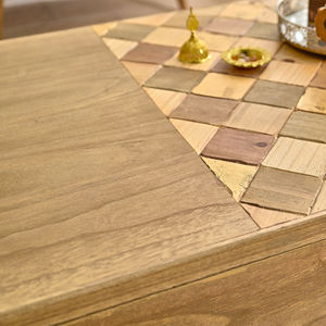 Table basse en bois de style moderne INNOVA avec tiroir de rangement, sculptée à la main, naturelle, décorative, durable, facile à assembler, pour salon - Product Image 6