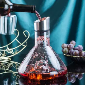 Handgefertigter hochwertiger Wasserfall-förmiger Dekanter Kristall Weindekanator Glas Premium-Whiskey-Dekanator