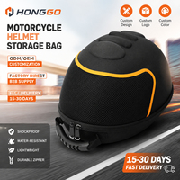 Étui HongGo noir en EVA rigide pour casque de moto, boîte de rangement avec fermeture éclair, résistant à l'eau, poches en maille pour la conduite professionnelle