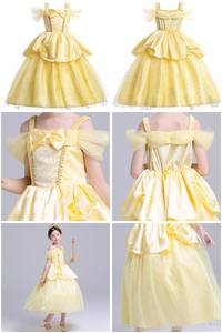 Robe de princesse Belle pour filles, costume de la Belle et la Bête pour Halloween, Noël, anniversaires, 2-10 ans - Product Image 6