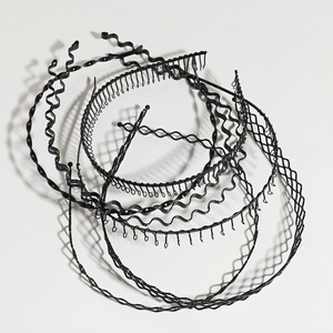 Simple Metal Hairband Black Non-Slip <strong>Wavy</strong> Thin Metal Wire Forming Spring Wire Frame <strong>Headband</strong> - Product Image 2