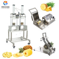 Ananasverwerkingsmachine Set Handleiding Top-Tail Cutter Pneumatische Schilverwijderaar 2-in-1 Ring Fan Slicer Bundel Rechtstreeks van de Fabriek