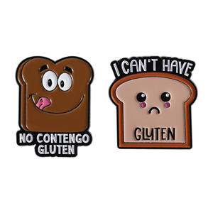 لا يوجد دبوس جلوتين مطلي بالمينا للخبز المحمص I <span class=keywords><strong>Ca</strong></span> لا يوجد بروش جلوتين على ظهره شارة هدايا مجوهرات ناعمة - Product Image 6