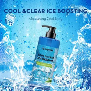 Customize Logo Mint Organic Plant Shower Gel Skin Exfoliating Fragrance Bath Gel Deep Cleaning Cool Blue Mint Cool Body Wash