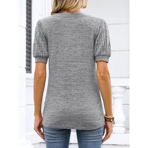 FOXA Womens V Neck Short Sleeve Sweater Summer Casual Breathable <b>Top</b> - Product Image 5