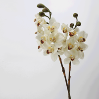 Orchidée Cymbidium Vintage pour Mariage - 8 Têtes de Fleurs Artificielles en Latex au Toucher Réel pour la Décoration d'Automne à la Maison