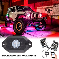 Vente en gros usine : Pack de 4 éclairages RGB multicolores contrôlés pour les cavités des roues, pour véhicules tout-terrain 4x4 et bateaux marins