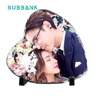 Sous-banque Personnalisable En Gros Personnalisé Peinture Cadre Plaque 15*15cm20*20cm Coeur Forme Sublimation Blancs Rock Pierre Photo Ardoise