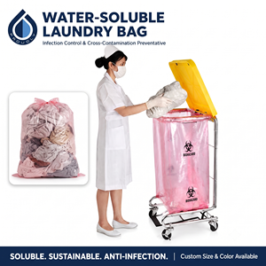 Hot & Cold Hospital PVA Bolsa de lavandería soluble en agua para el control de infecciones - Product Image 3