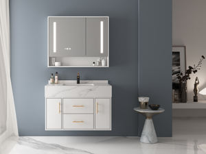 Vanity <strong>Bathroom</strong> Chinese <strong>Ready</strong> <strong>Made</strong> <strong>Bathroom</strong> Equipment Plywood Wall Hung Floating Vanity <strong>Bathroom</strong> Cabinet Sink - Product Image 4