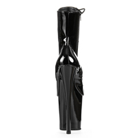 Bottes de danse exotiques en PU brillant, talon haut de 20 cm, plateforme, chaussures à lacets et fermeture éclair, automne/hiver, performance en club, vente en gros, personnalisables