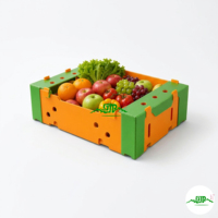 PP golfkartonnen plastic productenbox met open bovenkant en maatwerk voor supermarkt fruit- en groentepresentatie