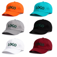 Private Label 6-panel zachte, ongestructureerde baseballcap met aangepaste 3D-borduurlogo, zwarte 'dad hat', 100% katoen, aangepast logo, lage minimale bestelhoeveelheid