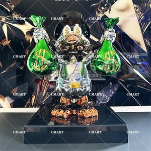 Estatua de Pato de Dibujos Animados Cromada de Alto Brillo Personalizada, Escultura Pop Art del Pato Scrooge <span class=keywords><strong>MC</strong></span>, Pato Dagobert con Dos Bolsas de Dinero - Product Image 5