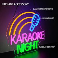 Karaoké Night Neon Sign Dimmable Live on Air Neon Light Sign pour décoration murale