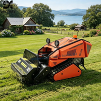 Tondeuse robotisée sans fil sur chenilles multifonctionnelle avec capacité de pente industrielle de 45 degrés, télécommande 400 m, moteur diesel 15 CV