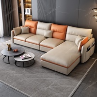 Nouveau modèle 2026 : Ensemble de canapés sectionnels en coton et lin pour salon, avec éponge à haute résilience, design moderne en forme de L