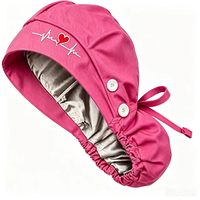 Gorro de Enfermera a Rayas con Diseño de Dibujos Animados para Mujer, Forro de Satén Suave, Material de Poliéster/Algodón para Uso en Enfermería, Todas las Temporadas