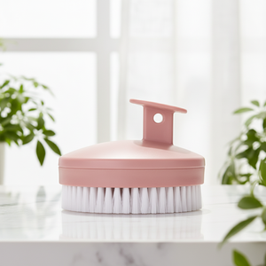 Brosse exfoliante pour le corps à manche court, tête de brosse PBT détachable et rotative, brosse de bain pour la douche - Product Image 1