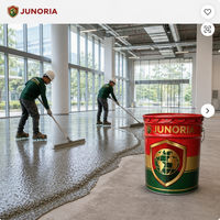 Enduit de construction liquide époxy Junoria haute résistance renforcé au sable de quartz, couche de nivellement haute épaisseur mate pour entrepôt