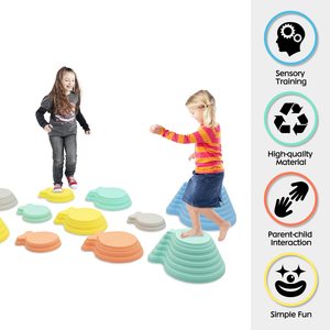 Jeu de pierres d'équilibre pour les enfants qui jouent à l'intérieur et à l'extérieur, jouets de pierres colorées antidérapantes pour la Coordination, jouet d'entraînement sensoriel - Product Image 3