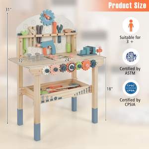 Jeu de rôle réaliste en <span class=keywords><strong>bois</strong></span> établi enfants outil électrique ensemble d'atelier Construction outil de construction jouets pour garçons et filles - Product Image 5