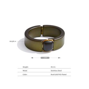 Xy thời trang Acrylic rộng Bangle Vòng tay phụ nữ hợp thời trang mạ vàng Chunky Cuff Bangle đồ trang sức - Product Image 3