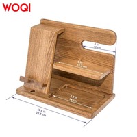 Noyer Bois Folk Art Téléphone Station D'accueil Porte-clés Portefeuille Stand Montre Organisateur Sculpté À La Main Graduation Cadeau Idée Gadget