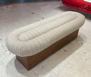 Banc EKAR '<span class=keywords><strong>Milo</strong></span>' <span class=keywords><strong>de</strong></span> style mi-moderne, rembourré en cuir, fabriqué à <span class=keywords><strong>la</strong></span> main en bois massif, meubles <span class=keywords><strong>de</strong></span> chambre à coucher pour hôtel et appartement - Product Image 6