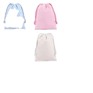 Sacs de courses en toile de coton réutilisables avec cordon de serrage pour fruits et légumes, motif lettres, vente en gros - Product Image 1