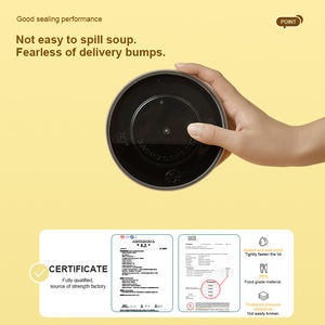 Одноразовый современный пластиковый стакан TeGuan для супа, 10 унций, для микроволновой печи, пищевой контейнер с крышкой, для горячего супа, лапши, упаковка для еды на вынос, модель - Product Image 4