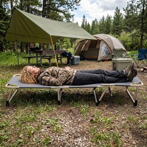 All Weather <b>Folding</b> <b>Camping</b> <b>Bed</b> Adjustable Reclining Camp Cot Lightweight Lounge Chair Sleeping <b>Bed</b> for Outdoor Patio ZD001-1 Po - Product Image 2