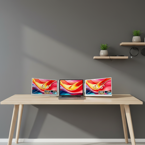 Business Trading Gaming Office 15.6 Inch 1080P Triple Portable Monitor Dual Screen Laptop Extender IPS <b>USB</b> C - Product Image 1
