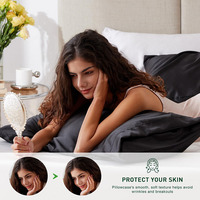 Taie d'oreiller de luxe 100% soie de mûrier, housse de coussin en soie lisse et brillante, couleur unie élégante pour la décoration intérieure et le sommeil