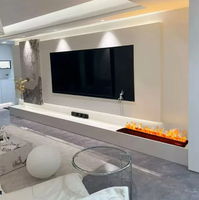 Cheminée électrique autoportante moderne pour la maison, avec effet de flamme atomisée et de brume simulée, meuble de chauffage pour la maison