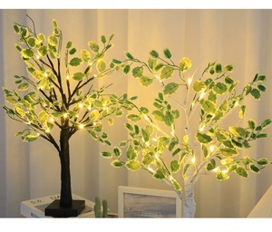 Árbol Artificial con Hojas Simuladas, Lámpara de Mesa Decorativa para Hotel y Hogar, Luz LED Blanca y Negra, Rama Luminosa, Luz Nocturna - Product Image 2